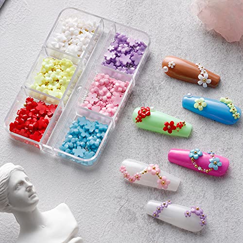 3D Цветни Висулки за нокти, за Нокти-арт, 6 Мрежи, 3D Цветя за нокти, Скъпоценни Камъни, Аксесоари за Нокти-арт