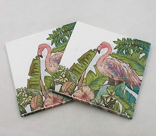 100 Опаковки Хартиени Салфетки с тропически цветя и принтом Фламинго, Елегантни Коктейлни Салфетки, 2-Слойна