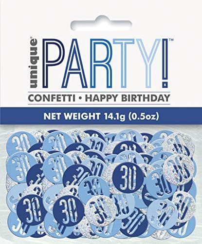Уникална парти 83839 Синьо Призматическое Конфети, на 30-та рожден ден, 5 грама на 1 опаковка, Възраст 30