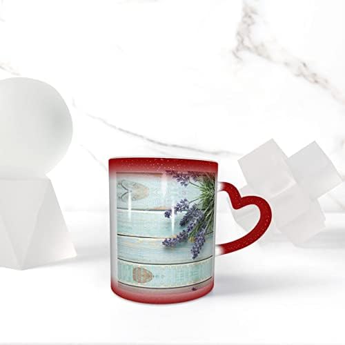 MOLIAE Чаши с принтом лавандула на дървото, Термочувствительная Керамични Кафеена Чаша, с Променящ се Цвят,
