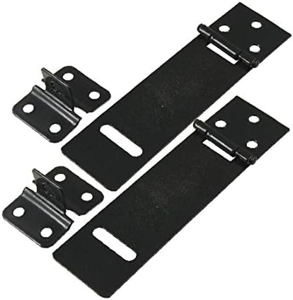 X-DREE Сменяеми панти заключване за врати на гардероба Mate Black 4,7 Метална скоба за закрепване 2 комплекта (Повторно сглобяване на мебели за пуэрты Капитан негър 4,7 'Juego de g