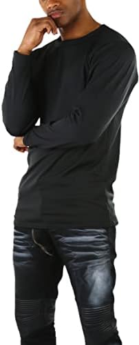 Мъжки t-shirt ToBeInStyle Премиум-клас с руното подплата от Микрофибър и с високо воротом с дълъг ръкав