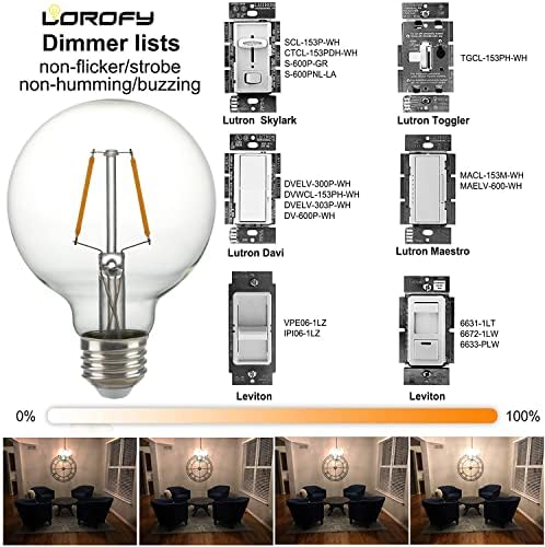 4 Опаковки led лампи G80 E26 Globe 3 W = 25 Вата мощност, с регулируема яркост от 4000 До, натурална бяла крушка