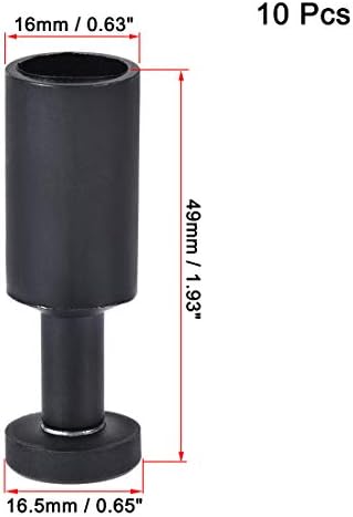 фитинги uxcell Push to Connecting, пневматични мъничета под формата на капсули, подходящи за вътрешен диаметър 16 мм Тръба за въздушен маркуч, пластмаса, черен, опаковка от 10