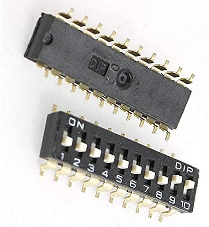 Aexit 5 бр DIP-превключватели 10 Позиции 2 Броя 2,54 mm SMT SMD DIP SPST DIP-Превключватели Ключ Черен