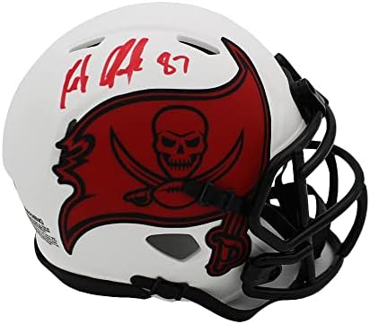 Роб Гронковски е Подписал мини-Каска Tampa Bay Buccaneers Speed Lunar NFL Mini - Мини-Каски NFL с автограф