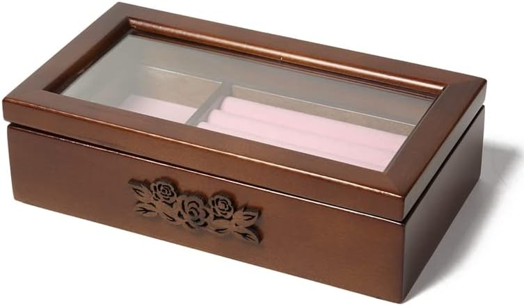 ZYM205 Пръстен, копчета за Ръкавели Дисплей Подарък Кутия Боядисани Дървени Кутии за Бижута Организатор Кутия