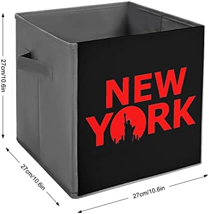 Ню Йорк Сити Сгъваеми Кутии За Съхранение на Основите на Сгъваеми Тъканни Кубчета За Съхранение на Организаторът Кутии с Дръжки