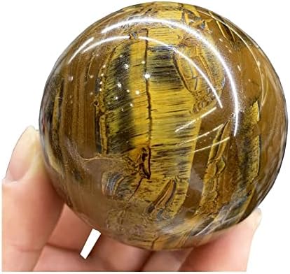 ACINRA 60-65 см Натурален Жълт Тигрови Очна Ябълка Кристалната Каменна Топка 1бр Украса на Стаята