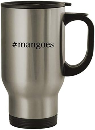 Подарък дрънкулки манго - Пътна Кафеена Чаша с Хэштегом от Неръждаема Стомана с тегло 14 грама, Сребрист