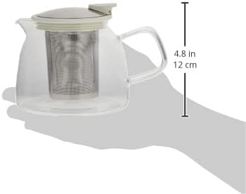 Стъклен чайник Forlife Bell с Корзинкой за заваряване, 24 Грама / 730 мл, Бяло