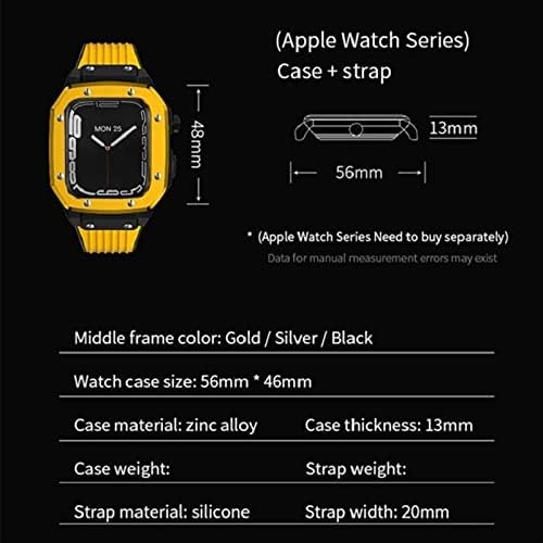 DYIZU за Apple Watch Серия 7 6 5 4 SE 45 мм 42 мм 44 мм Луксозни Метални, Гумени Часовници е от Неръждаема Стомана
