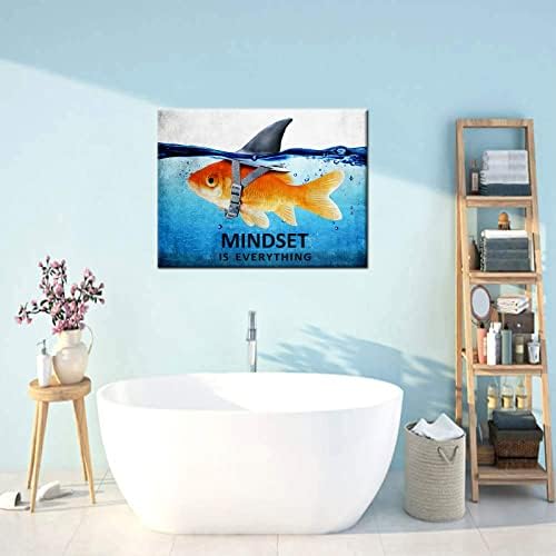 Мотивационни Златната Рибка Платно Офис Печат Стенно Изкуство Изображението на Акула Плакат с Животни Живопис Съвременно Вдъхновяващо Произведение на Изкуствот?