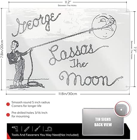 Метална лидице Табела на Джордж Лассос Луната 8 x 12 Е Забележителен Жизнен Отпечатък