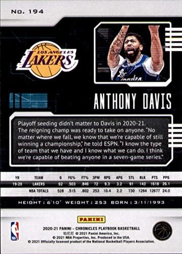 2020-21 Хрониките на Панини #194 Търговска картичка баскетболист в НБА Антъни Дейвис Лос Анджелис Лейкърс