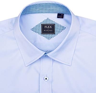 J. Ver Мъжки Ежедневни Риза-участък с дълъг ръкав, Без Бръчки, Нормално Кацане, Ризи с копчета