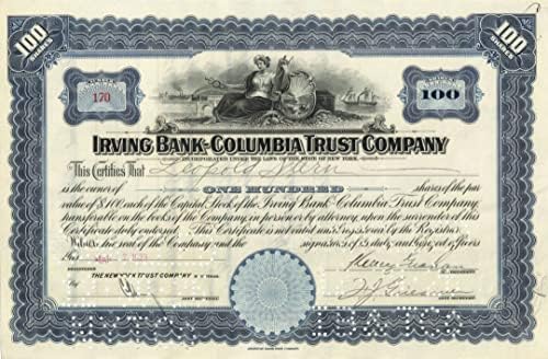 Irving Bank-Columbia Trust Co. - Склад за сертификат