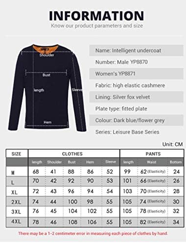 BININBOX Мъжко Бельо С подгряване, Тениски с Термични топъл, С Електрическа Изолация, Сив цвят