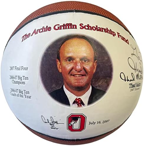 Баскетбол в Памет на щата Охайо с автограф на Тад Mutts - Баскетболни топки колеж С Автограф