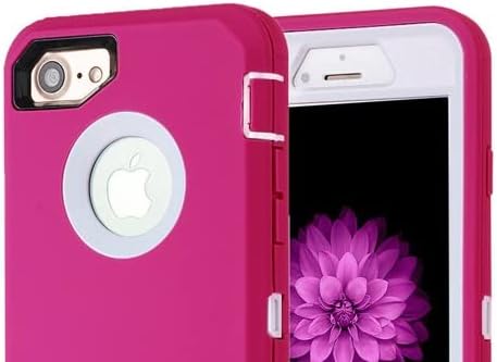 Калъф 3 в 1, Защитен от Падане, Устойчив на Надраскване, Здрав Защитен Калъф и колан за iPhone 7/8 Plus - Розово