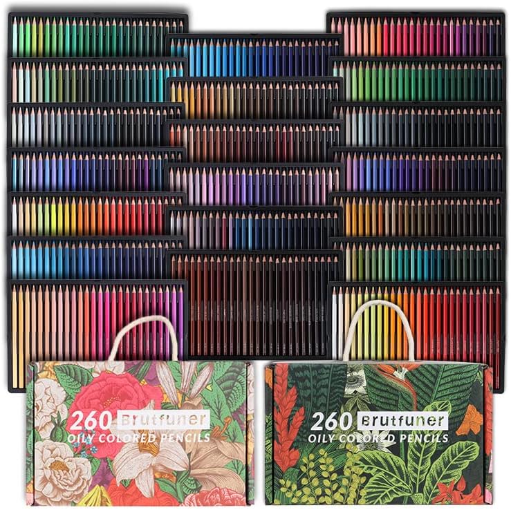 Комплект цветни моливи премиум-клас, до 520 уникални цветове, без дублиращи се за оцветители за възрастни, за рисуване на скици и работи, идеална за художници (маслен,