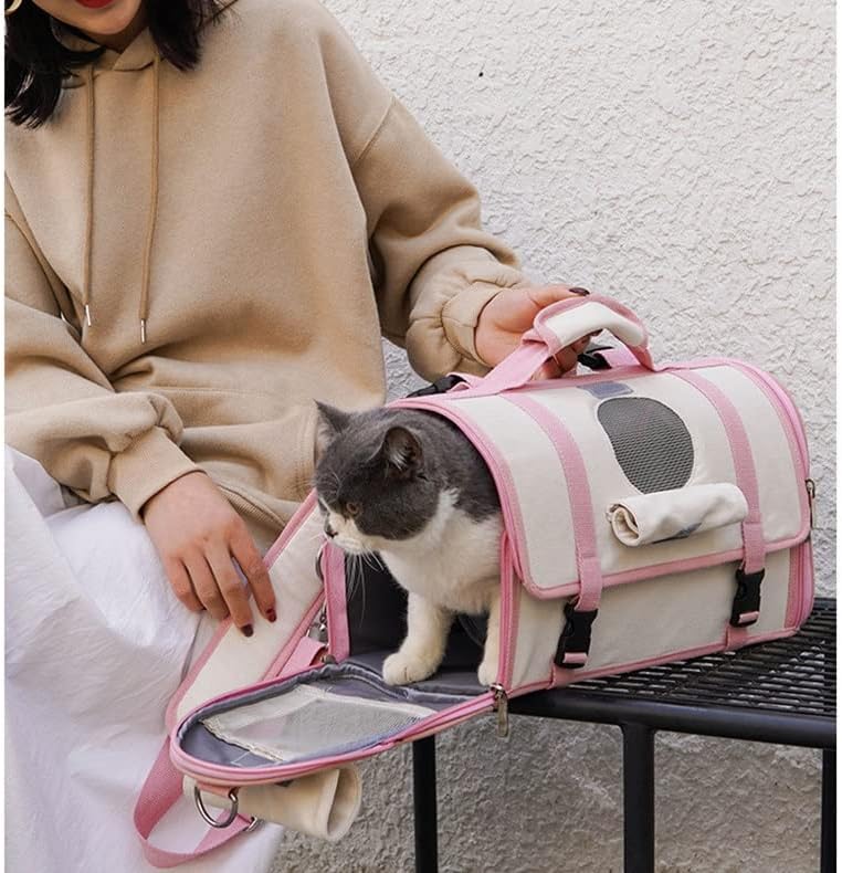 ZHUHW Чанта за домашни любимци Платно Раница За Котки Чанта на храна за вкъщи-Голямата Голям Пътна чанта за
