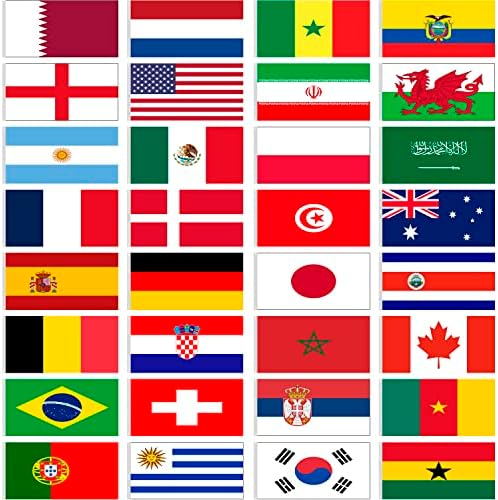 Знамена 32 страни на световното Първенство DANF 3x5 Фута Футболен Купа 2022 Година Футболен Национален Банер