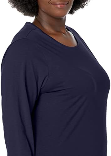Женска тениска Just My Size, Памучен тениска голям размер с дълъг ръкав, Дамски тениска JMS с кръгло деколте в Голям размер