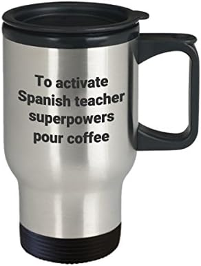 Пътна Чаша За Учители По Испански Език - Забавно Саркастическая Термоизолированная Кафеена Чаша За Обучение