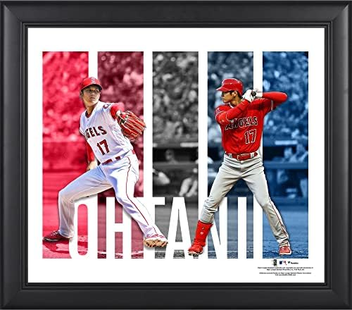 Колаж с панел на играча Shohei Ohtani Los Angeles Angels размер на 15 x 17 см в рамка - указателни Табели и колажи играчи от MLB