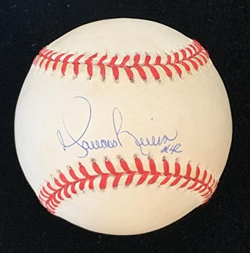 Мариано Ривера #42 Янкис РЕТРО Официален Бейзбол с АВТОГРАФ Ела Будига с голограммой - Бейзболни топки с автографи