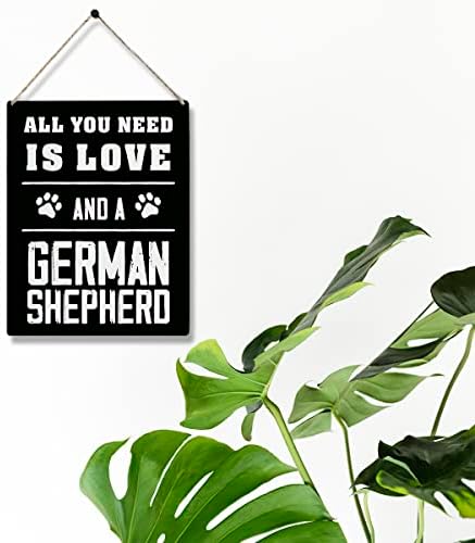 Всичко, което ви трябва, е Любовта и Немска Овчарка Дървена Табела 8x10 Немска Овчарка Подаръци за Мама Дървена