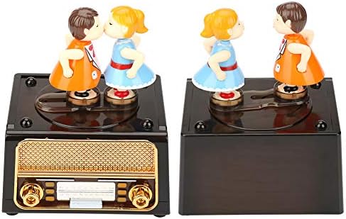 Музикалното Ковчег, Ретро Радио Форма с Красиви Кукли За Съхранение Целувки Музикална Ковчег Сватбен Подарък