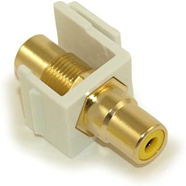 Тип конектор/connector MyCableMart Keystone Jack: RCA с Жълт център, Златен, Бял