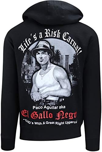 Мъжки hoody ShirtBANC Lifes a Risk Carnal Пако Aguilar El Gallo Негро 13 До с качулка