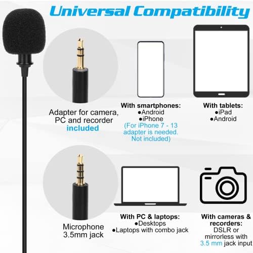 Петличный микрофона на ревера на професионален клас за BLU Touchbook M7, Съвместим с мобилен телефон iPhone