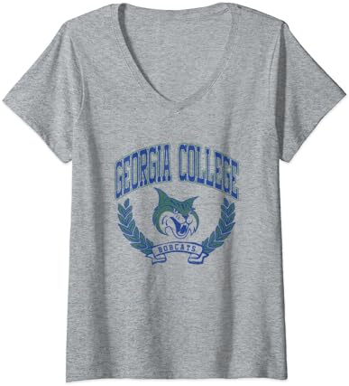 Реколта тениска с логото на Georgia Bobcats Victory с Официално Лицензиран V-Образно деколте