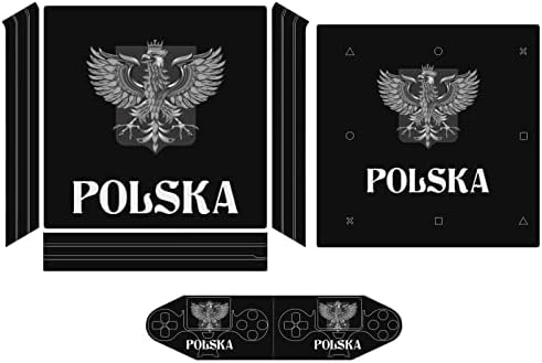 Флаг на Полша с Полски Орел PVC Залепваща Стикер, Защитен Стикер за кожата, за PS4 Pro/PS4 Slim Controller