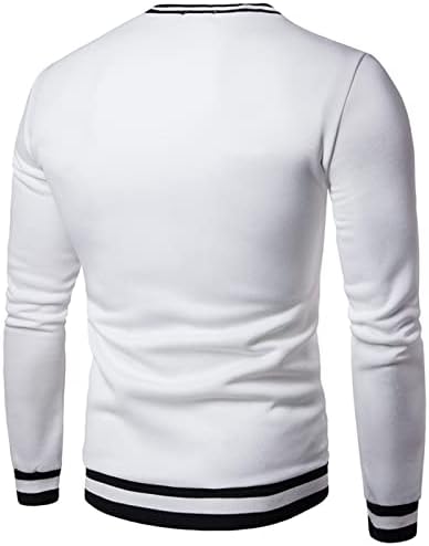 JEKE-DG Мъжки Пуловер С V-образно деколте, Дишаща Пуловер От Руното, Модерна Спортна Тънка Блуза В стил Мозайка,