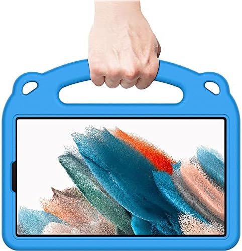 Защитен калъф SaharaCase с плюшено мече за Samsung Galaxy Tab A8 10.5 инча (2021) [устойчив на удари бронята] Надеждна защита от деца, устойчива на плъзгане Вградена поставка (в синьо)