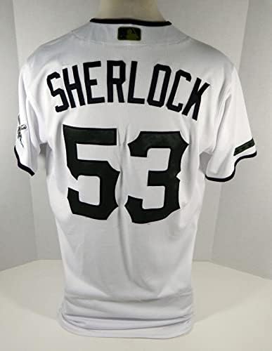 2020 Pittsburgh Pirates Глен Sherlock 53 Освободена игра Pos Подержанная Бяла Риза M D - Използваните В играта