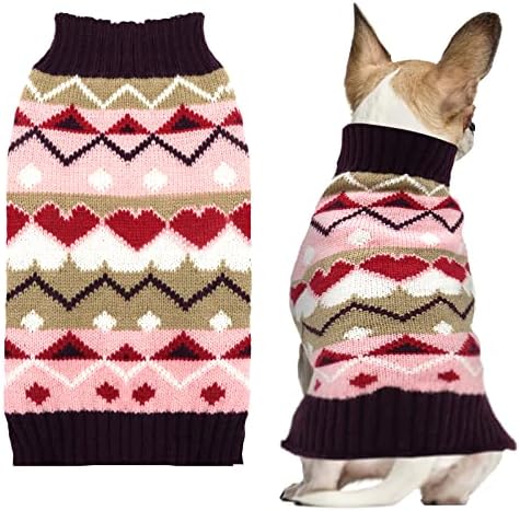 AXIIJGL Пуловер за домашни кучета, Облекло за Кучета, Мек Вязаный Топла Жилетка за малки Кученца, Котки, Кучета,