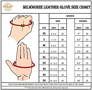 Мъжки кожени ръкавици Milwaukee Leather MG7527 'Звезди и ленти' с пръстите на ап - 3X-Large