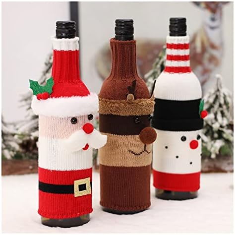 PIFUDE Дядо Коледа е Коледен Комплект Бутилки Вино, Коледна Украса Мультяшное Вязаное Празнична Украса на Ресторанта