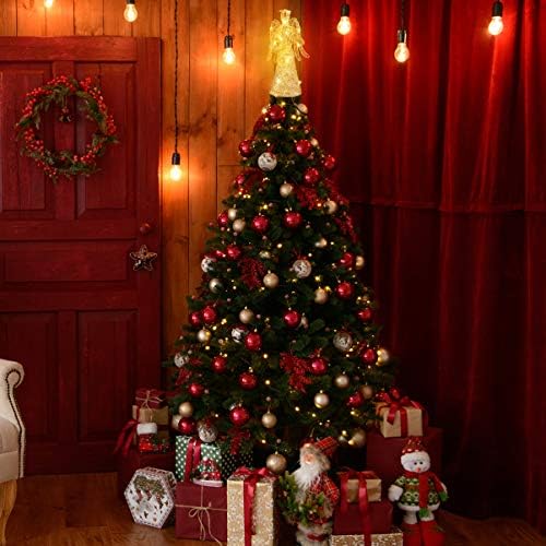 ABOOFAN Ангел, Коледно Дърво в цилиндър Златен Блясък Коледно Дърво за Украса С Покритие Метален Ангел, Коледно Дърво Topper Украса за Празника на Домашния Офис Декор Тър?