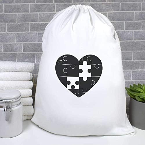 Чанта за пране/съхранение Парче от пъзела с аутизъм във формата на сърце (LB00024119)