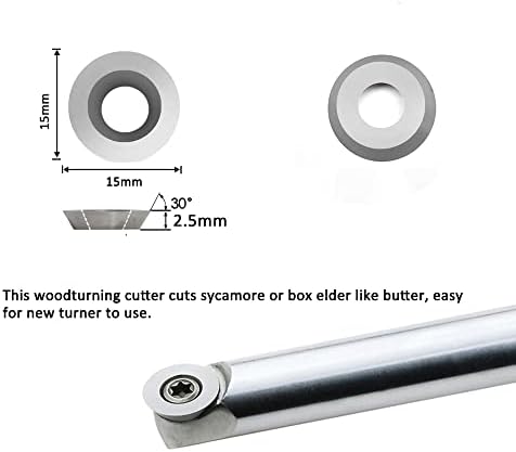 CDBP 15 мм (3/5 инча) Кръгли видий плочи за обработка на дърво, R15 × 2,5 мм Взаимозаменяеми твърдосплавен нож
