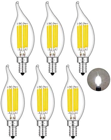 CRLight 6 W Led лампа-Канделябр 3000 До, меко Бял, 70 W Еквивалент на 700 Lm, E12 База, led лампа за полилеи