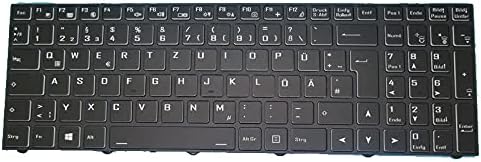 Клавиатура за лаптоп Tuxedo Book BC1510 с Рамка Черна Немска GR Без фолио с подсветка