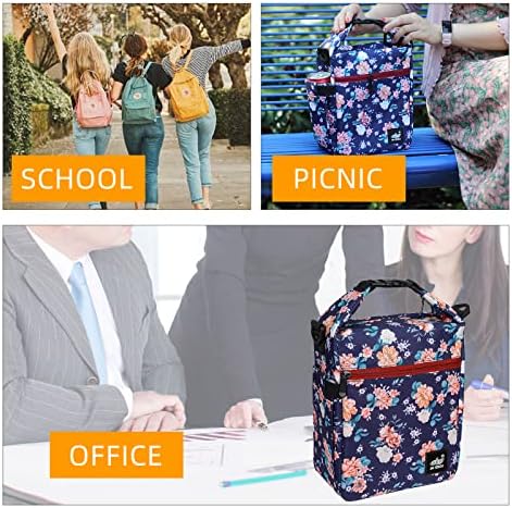Модерна чанта за обяд и 80 СЕМЕНА, Изолирана Обяд-бокс за мъже и Жени, за Многократна употреба Детски чанти-хладилници с Регулируем пагон, преден джоб и странични дър